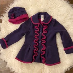 Girls size 5 coat and hat. Very warm MAC AND CO